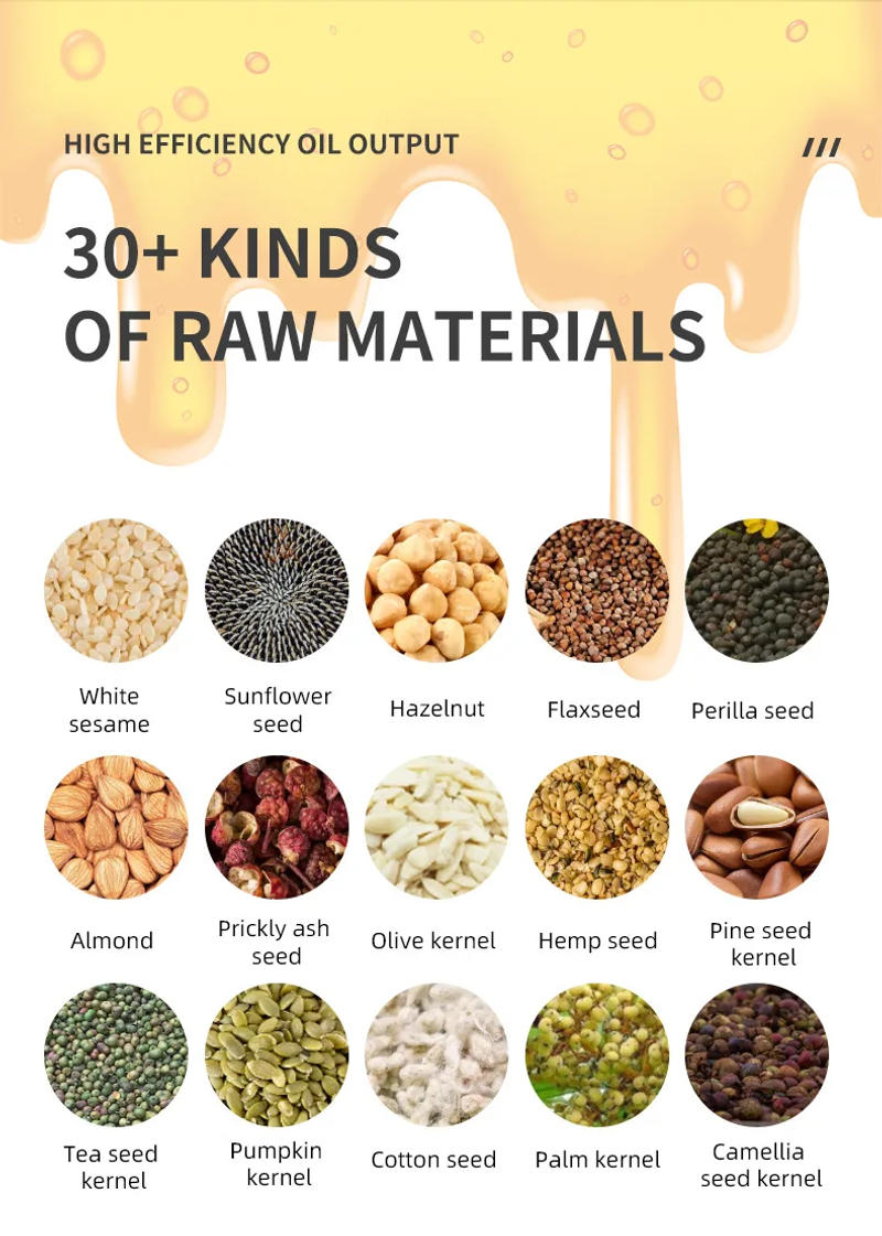 Description Picture 5 of itemIntelligent Electric Sesame Oil Press Machine Automatic Household Peanut Hot Cold Oil Extraction Temperature Control