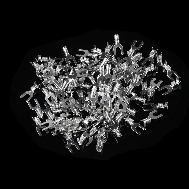 Description Picture 5 of item100pcs Y-Shape Terminal - 3.2mm & 4.2mm Fork Spade Terminal Lug, Bare Cold-Pressed Crimp Connectors, Y-Type Wire Connectors