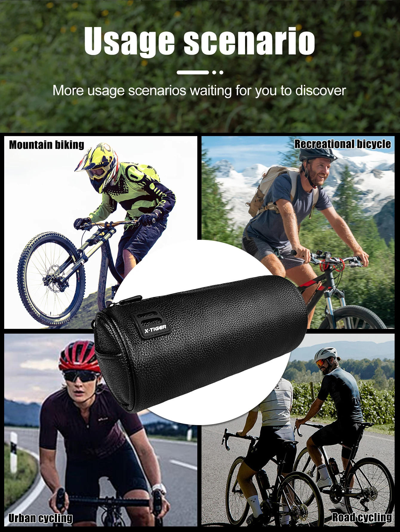 Description Picture 3 of itemX-TIGER Bike Front Beam Bags Mountain Road Bike Head Tube Bags Front Handlebar Waterproof Saddle Bags Cycling Equipment
