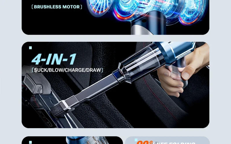 Description Picture 5 of itemSZUK Car Vacuum Cleaner Foldable Portable Handheld Wireless Strong Suction Car Cleaner Cleaning Machine Mini Vacuum Cleaner