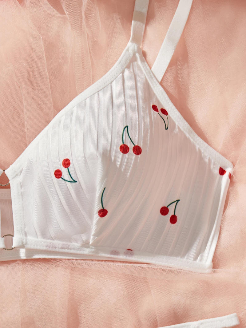 Description Picture 5 of itemGirls Lovely Thin Bra Set Soft Ladies Underwear Sexy Bra and Panty Set Home Nightwear Brief Sets