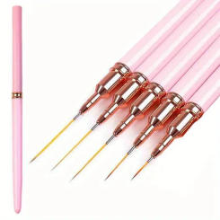 5Pcs/Set Nail Art Liner Brushes Set Elongated Lines Striping Drawing UV Gel Painting Nail Design Pen Professional Manicure Tool