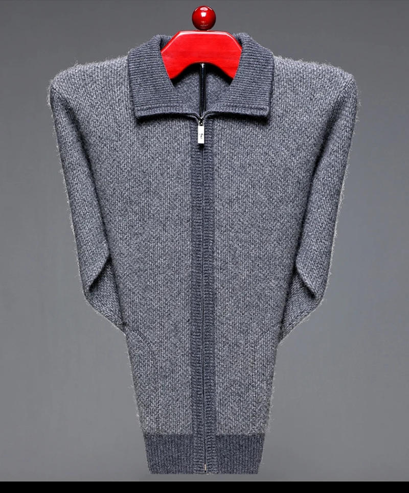 Description Picture 6 of itemNew Arrival Fahsion High Quality 100% Pure Cashmere Sweater Cardigan Men's Thickened Jacket Size XS S M L XL 2XL 3XL 4XL 5XL