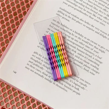 Korean Hairpins 10pcs/set with 5 Colors Ins Popular Rainbow Ice Cream Candy Color Metal Bangs Clips Hairpin Bobby Pin Barrette