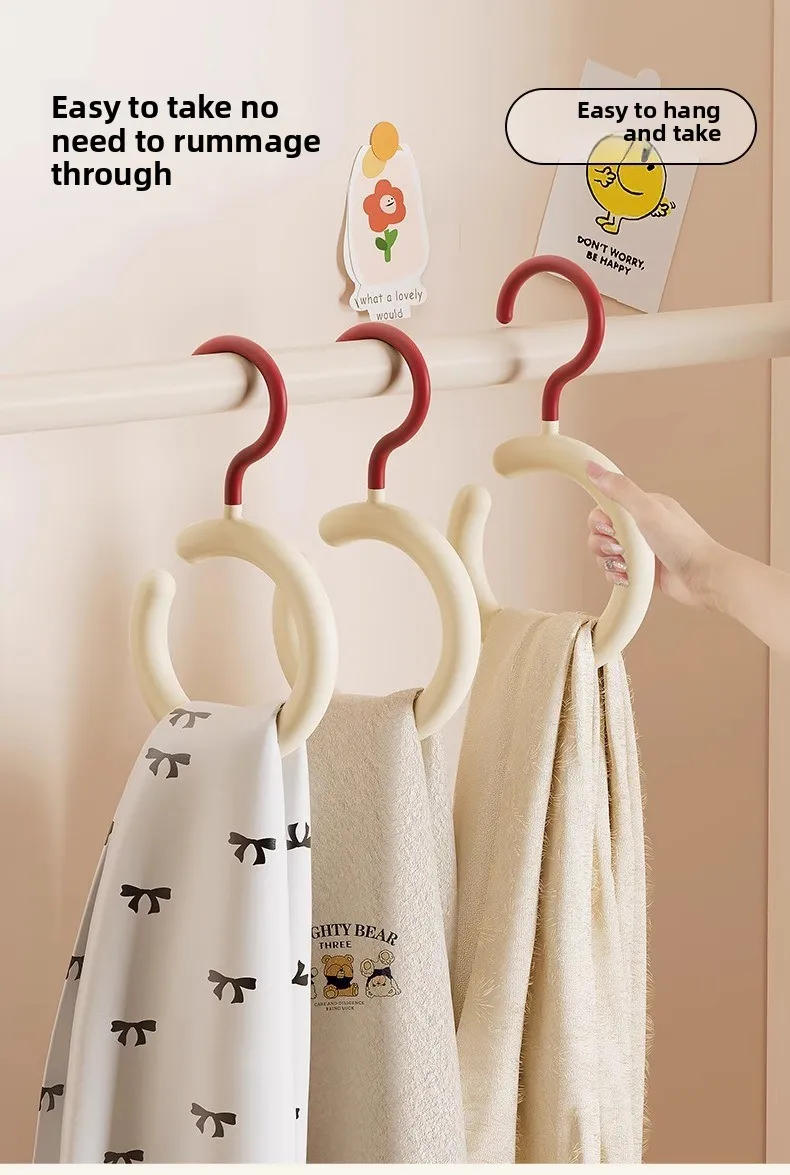 Description Picture 5 of itemHat Storage Clothes Hanger Invisible Luxury Multi-Function Hook Home Use New 2025 Plastic Coat Hanger Nordic Sle Adult Closet