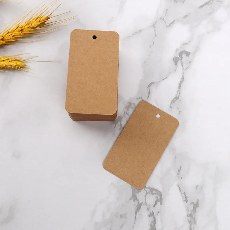 Description Picture 6 of item100pcs 7x4cm Blank Tag Product Label Clothing Garment Tag Baking Packaging Supplies Kraft White Paper Decoration Word Cards