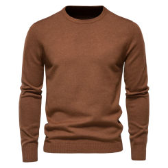 2021 New Winter Thickness Pullover O-Neck Solid Color Long Sleeve Warm Slim Sweaters Men Men's Sweater Pull Male Clothing