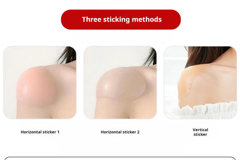 Description Picture 5 of item1 Pair Of Invisible Breathable Silicone Shoulder Pads, Suitable For Thickening Women's Shoulders, Reusable Self-adhesive Cloth