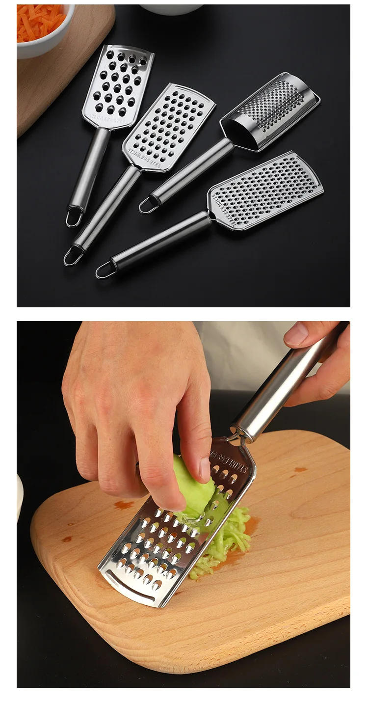 Description Picture 3 of itemStainless Steel Food Cheese Grater Portable Manual Vegetable Slicer Easy Clean Grater with Handle Multi Purpose Home Kitchen Too