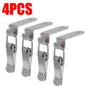 6/2PCS 90 Degree Duck-mouth Buckle Hook Lock Silver Metal Spring Hasp Latch Catch Clamps Wooden Box Loaded Draw Clasp Hardware