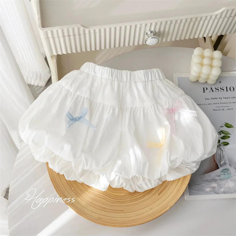 Description Picture 5 of itemChildren's Shorts Girls Bowtie Pants Summer Thin Solid Colour Bloomers 2025 Baby New Casual Fashion Bottoms 2-6 Years Old