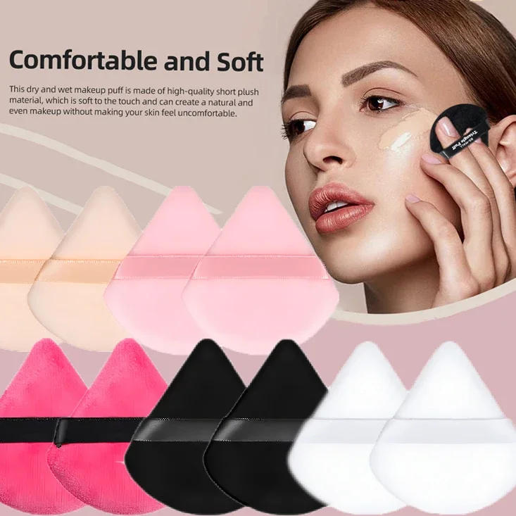 Description Picture 4 of itemVelvet Cosmetic Foundation Puff Soft Triangle Makeup Puffs Women Face Beauty Sponge Blender Washable Makeup Powder Accessories