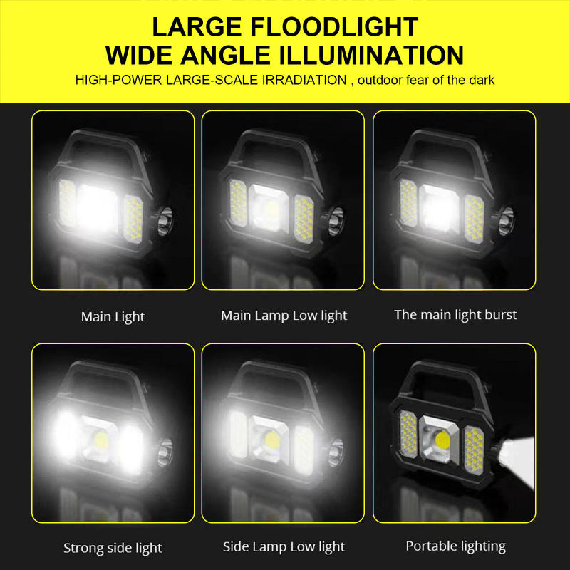 Description Picture 3 of itemPowerful Dual Light Source Flashlight USB Rechargeable Lantern 6 Modes Portable Solar Work Lights Outdoor Camping Handheld Torch