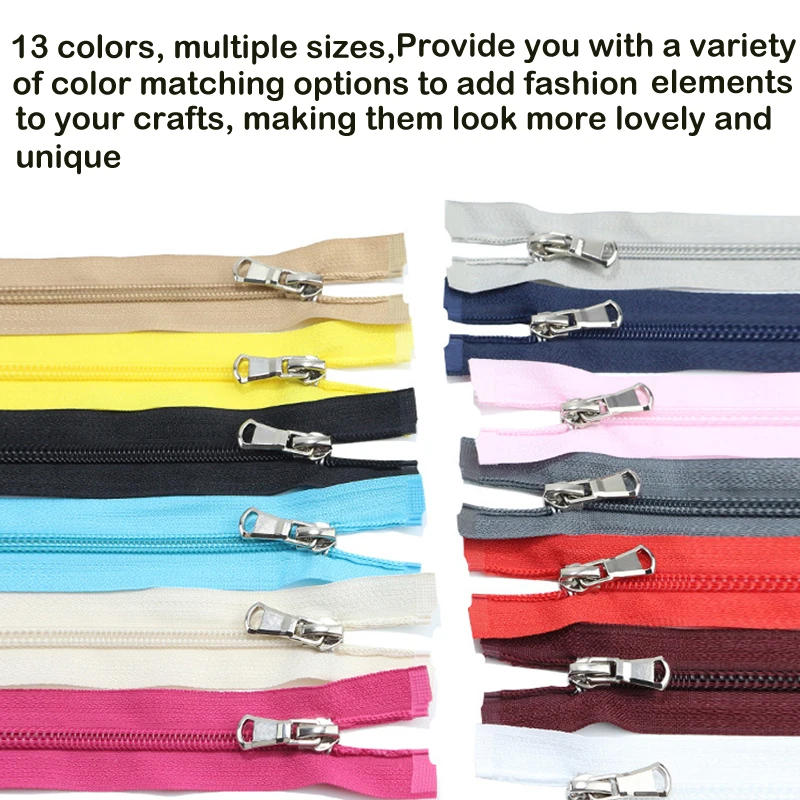 Description Picture 2 of item1Pcs 15 Inch-31 inch (40cm-80cm) Nylon Coil Zippers Open-End For DIY Tailor Sewing Crafts Nylon Zippers Accessories 13 Colors