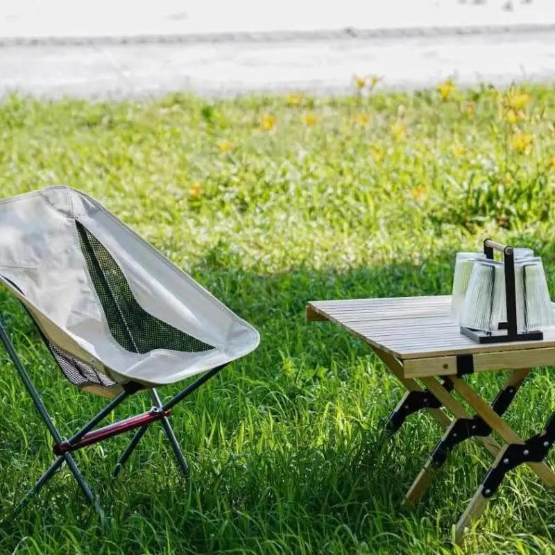 Description Picture 5 of itemNew 1 Pcs Outdoor Hiking Fishing Backpacking Full-Aluminum Frame Folding Camping Chair Compact And Portable With Carry Bag