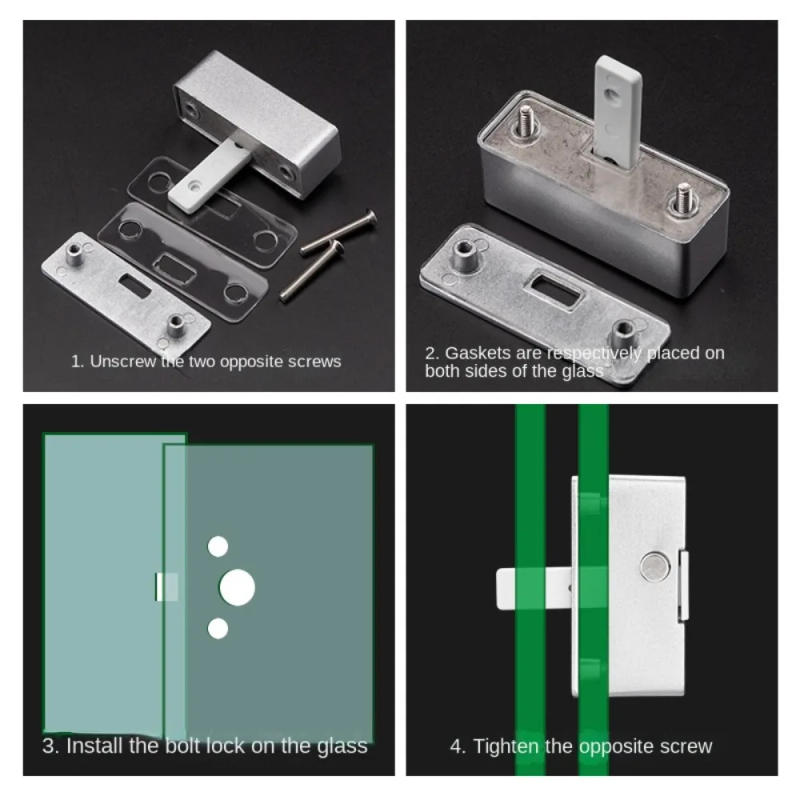 Description Picture 4 of itemCreative Zinc Alloy Sliding Door Latch Hardware Durable Security Bolt Latch Anti-theft Door Hasps Lock Door