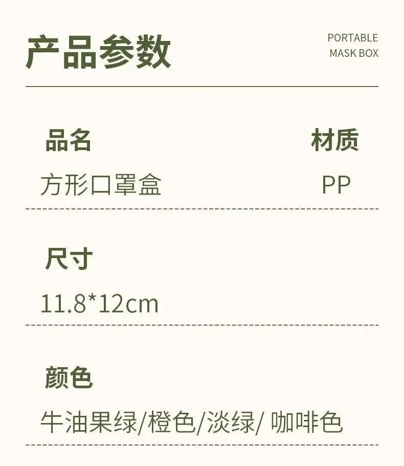 Description Picture 5 of item1PCS Disposable Mask Storage Box Portable Mask Holder Box To Store Masks Home Dustproof Mask Holder Box Ornaments Storage