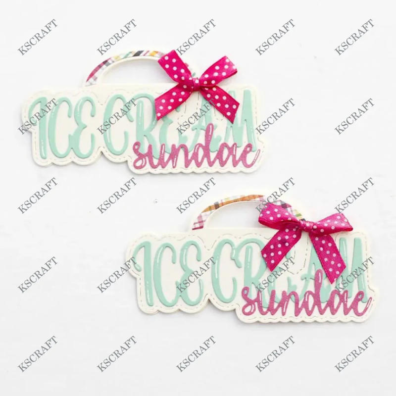 Description Picture 2 of itemKSCRAFT Ice Cream Bag Topper Metal Cutting Dies Stencils for DIY Scrapbooking Decorative Embossing DIY Paper Cards