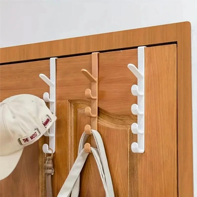 Description Picture 3 of itemBedroom Door Hanger Clothes Hanging Rack Over The Door Plastic Home Storage Organization Hooks, Purse Holder For Bags Rails