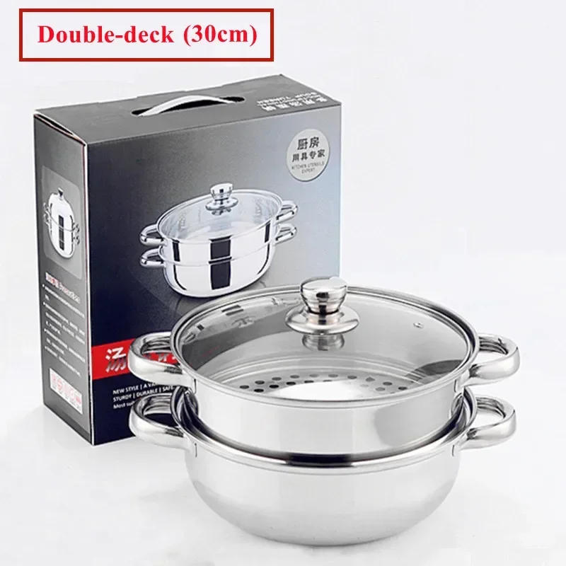 Description Picture 4 of item304 Stainless Steel Double Boiler Steam Pot Rice Noodle Roll Steamer Soup Pot Steamed Buns Cake Boilers Kitchen Tools Cookware