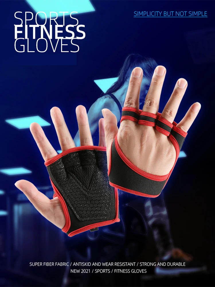Description Picture 2 of itemGym Gloves for Men Women Fitness Weight Lifting Wristband Gloves Body Building Training Sports Exercise Cycling Glove Shockproof