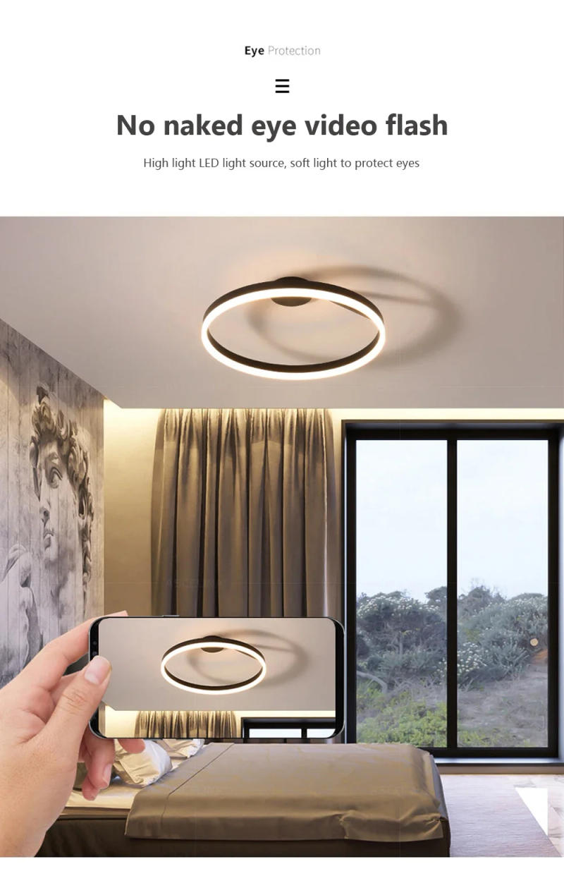 Description Picture 4 of itemModern LED Ceiling Light 60CM 74W Living Room Home Decor Circular Lamps Fixtures Living Room Bedroom Indoor Led Lighing Lustre