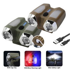 Mini Portable Multifunction LED Sensor Headlight Built-in Battery Type-C Rechargable Head Torch Outdoor Emergency Searchlight