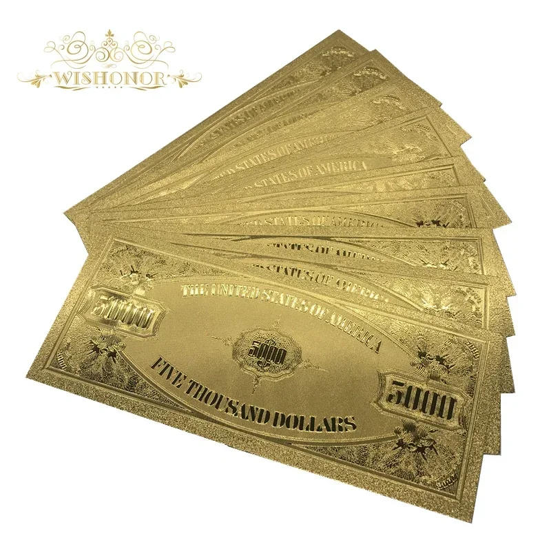 Description Picture 6 of item10pcs/lot Collectible USD 100000 Dollar 24K Gold Plated Banknote Bill World Paper Money Gold Foil Collections Art Creative Gift