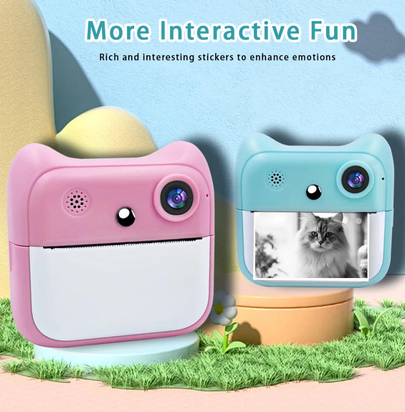 Description Picture 2 of itemNew Kids Instant Camera Thermal No Ink Print Children Digital Cameras for Photography Video Birthday Gift Toy for Girls Boys
