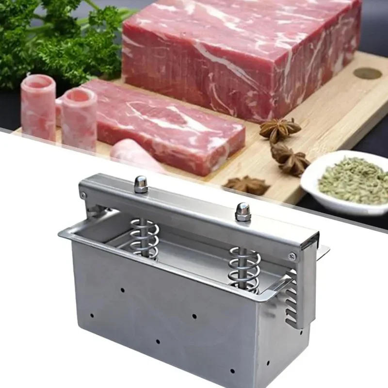 Description Picture 2 of item1kg raw meat press mold stainless steel double pressure spring ham bacon making tool lunch meat press