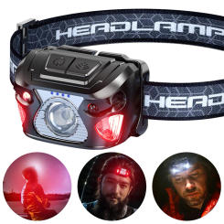 Camping Search Light Motion Sensor Fishing Head Light USB Charging High Brightness Headlight for Outdoor Fishing Camping Hiking