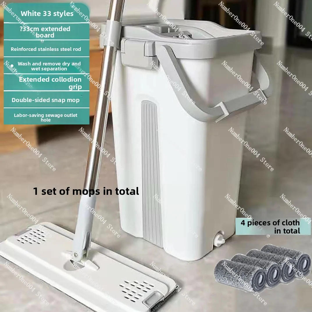 Description Picture 5 of itemLazy Mop Artifact Household One-mop Clean Hand-washing Flat Mop Absorbent Mop Tow Set with Bucket
