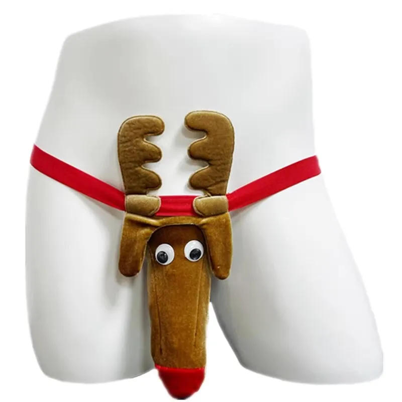 Description Picture 3 of itemSexy Men's Christmas Deer Shape Thongs Panties Underwear Pump Man Reindeer Bulge Pouch Thong G-String T Back Funny Briefs