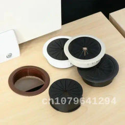 1PC 50/60MM Desk Table Cable Hole Cover PC Computer Desk Round Wire Tidy Grommet Desk Table Cable Fastener Clamp Buckle Line