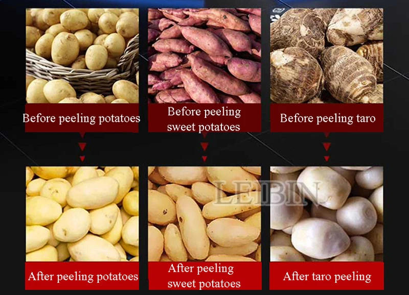Description Picture 3 of item150-350kg/h Potato Peeler Machine Stainless Steel Electric Automatic Potato Taro Ginger Peeling Machine Commercial Use