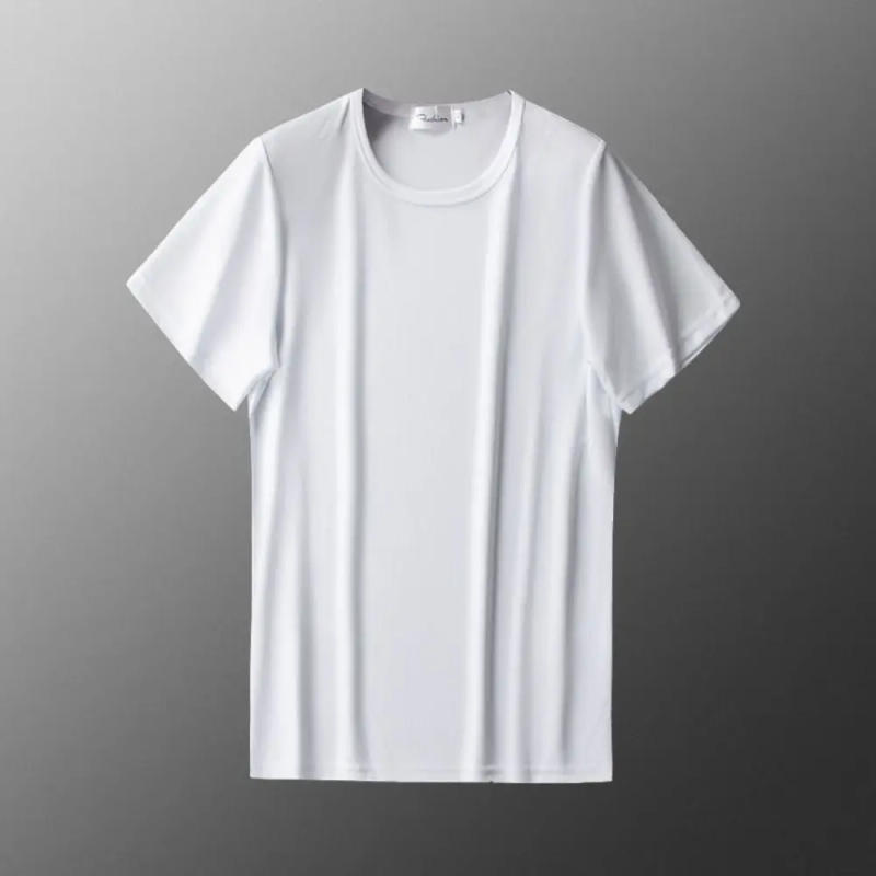 Description Picture 6 of itemFashion Round Neck Quick Dry T Shirts Simple Thin Short Sleeve T-shirt Bottoming Shirt Large Size Basic T-shirt for Men Male
