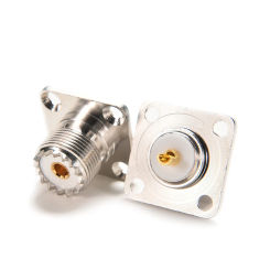 1PC SO239 UHF Female 4 Hole Chassis Mount Connector Flange Panel RF Coax Adapter PL259 Solder Cup Coaxial Connector