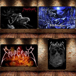 90X150CM 3X5Ft Black Metal Band Emperors  Flag Polyester Printing Black Metal Band Banner For Decor Tapestry