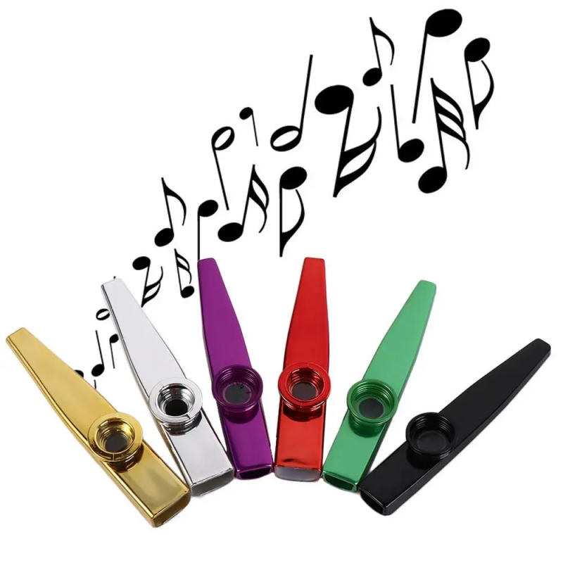 Description Picture 2 of itemMetal Kazoo Harmonica Mouth Flute Kids Party Gift Musical Instrument Flutes Multi Colors Aluminium Alloy Beginners Music Gift