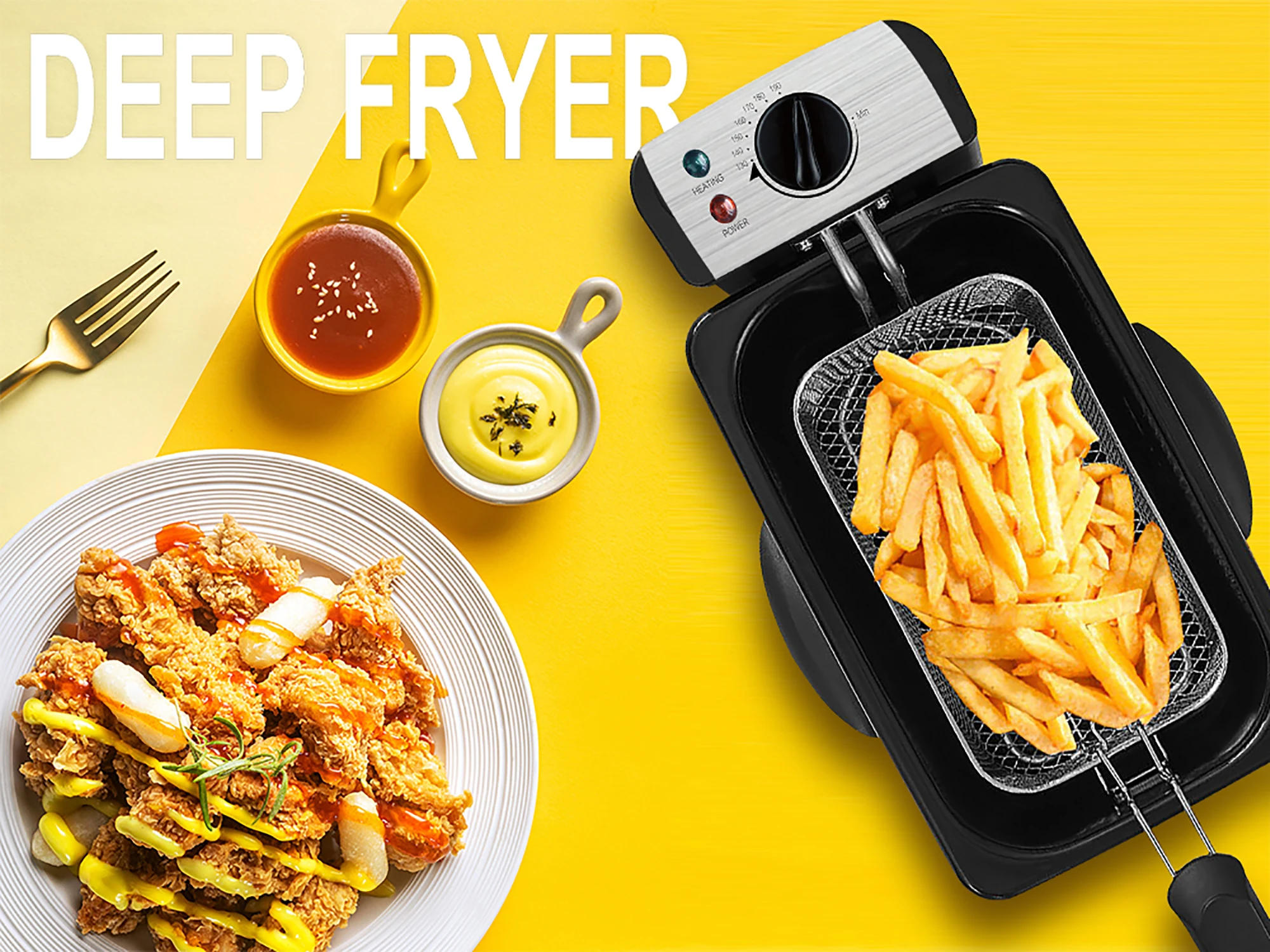 Description Picture 5 of item3L Deep Fryer Electric French Frie Frying Machine Oven Hot Pot Fried Chicken Grill Adjustable Thermostat Kitchen Cooking Sonifer