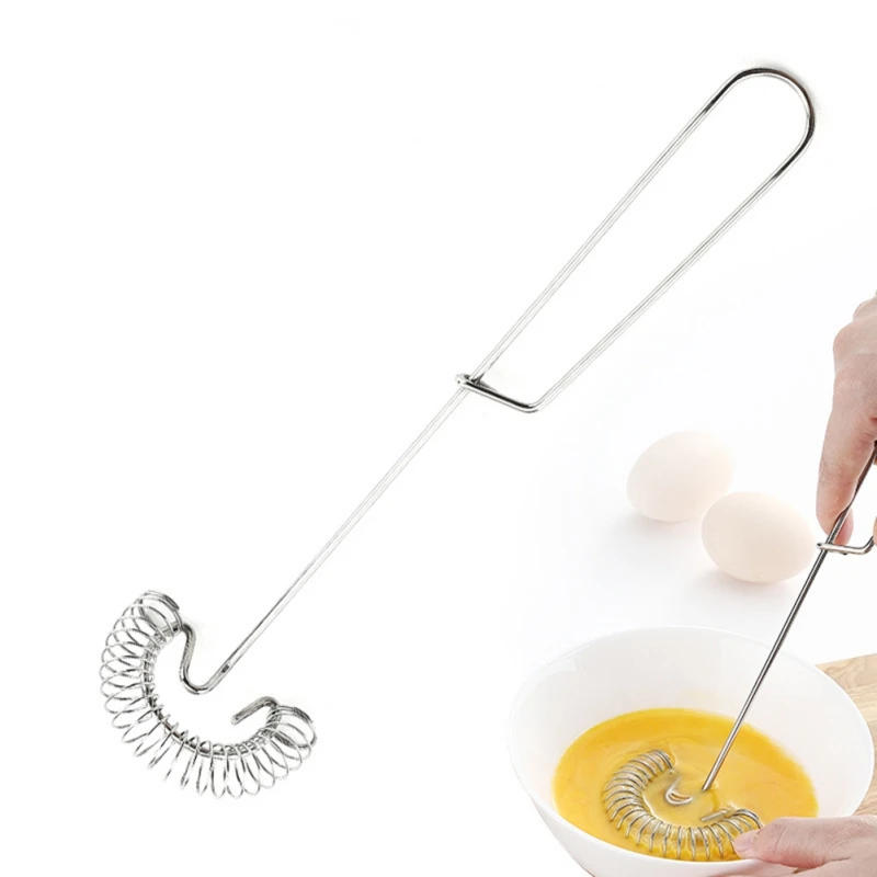 Description Picture 2 of itemStainless Steel Spring Coil Hand Whisk Egg Foamer Coffee Milk Egg Cream Stirring Manual Egg Beater Kitchen Tools