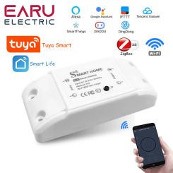 10A Tuya WiFi ZigBee Smart Home House Wireless Remote Switch Breaker Timer LED Light Controller Module Support Alexa Google Home