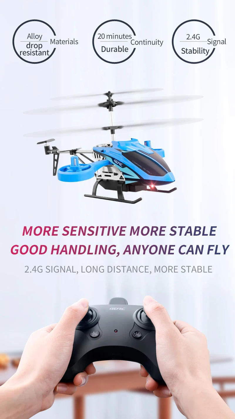 Description Picture 3 of itemM5 Remote Control Helicopter Altitude Hold 3.5 Channel RC Helicopters with Gyro and LED Light Durable Airplane Drone Toy Gift