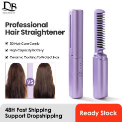 Professional Hair Straightener Hair Curler USB Charging Straight Hair Comb Wet and Dry Hair Curler Straight Styler Curling Iron