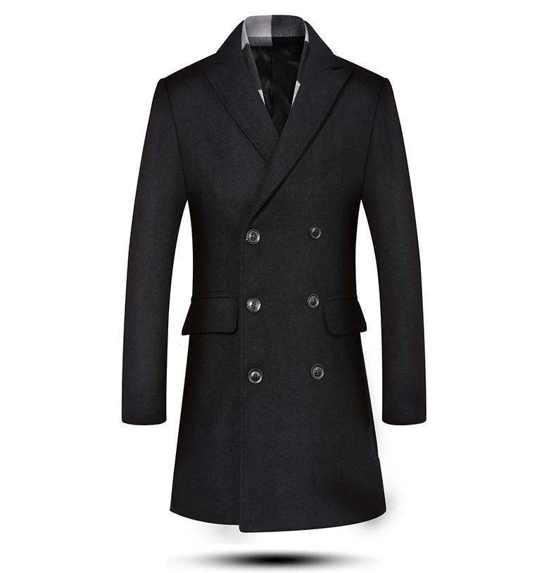 Description Picture 6 of itemMen's Coat Winter Tweed Jacket 2023 Long Trench parkas Clothing Overcoat Blouse Best Selling Products Casual Outerwear Size 3XL