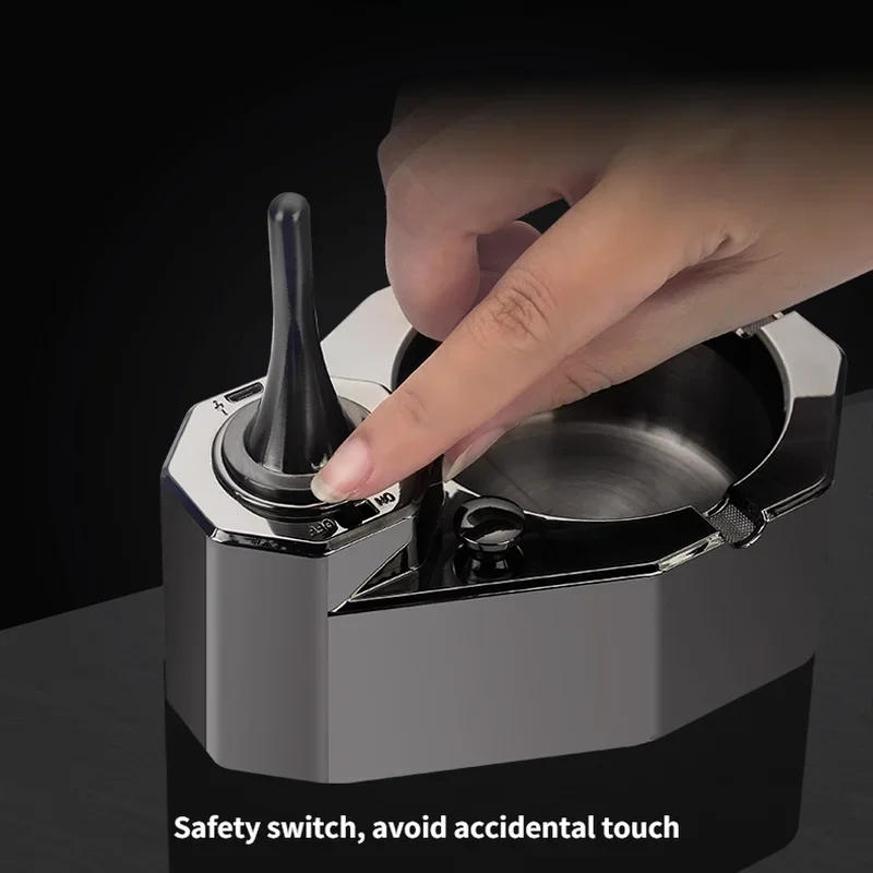 Description Picture 4 of item2024 HONEST Kerosene Charging Hybrid Lighter Ashtray Kerosene Ignition Creative Ashtray Desktop Decoration Ashtray Gifts For Men