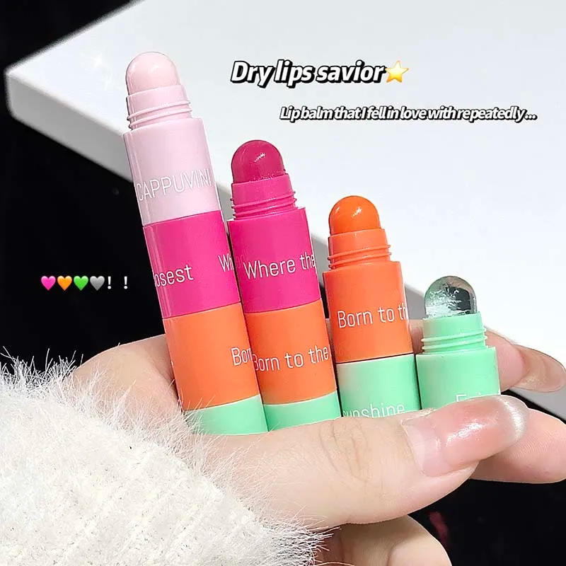 Description Picture 6 of item4 In 1 Color-changing Lip Balm Combo Kit Moisturizing Colorless Pink Orange Hydrating Lip Care Anti-dryness Primer Lipstick Pen