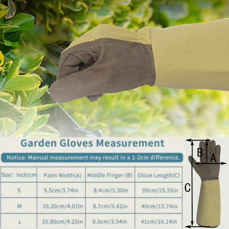 Description Picture 3 of itemLong Gardening Gloves Thorn Proof Gloves Rose Pruning Garden Gloves Breathable Yard Work Gloves For Digging, Planting, Pruning