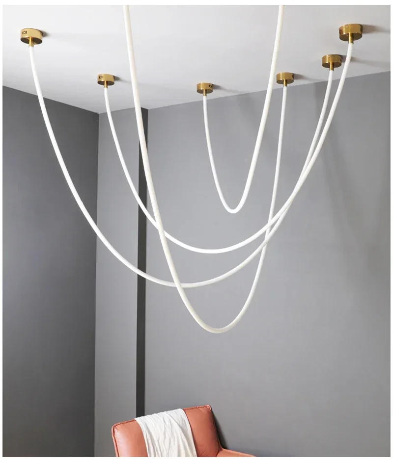 Description Picture 4 of itemMinimalist Designer Silicone LED Pendant Lamp for Living Room Hall Hotel Villa Decor Hanging Chandeliers Suspen Lighting Fixture