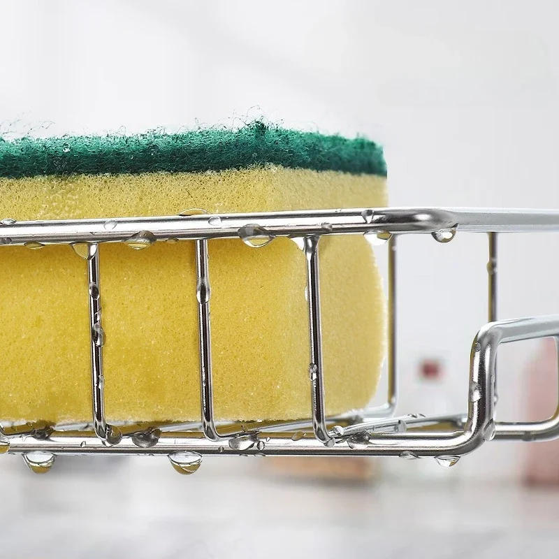 Description Picture 4 of itemShower Bracket Faucet Storage Rack Stainless Steel Kitchen Sink  Household Sponge Cloth Dishwashing and Draining Rack Hanging